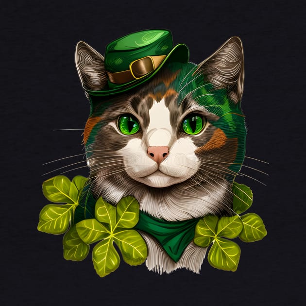 Happy Cute Cat St. Patrick's Day by Lisa L. R. Lyons